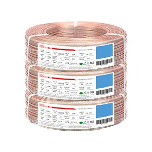 transparent flat for speaker wires 28/26/24/22/20/18/16awg Oxygen free Copper
