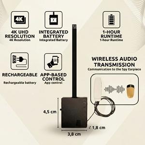 Mini Cámara de Examen WiFi 4K Ultra HD con Auricular Bluetooth y Audio Bidireccional en Tiempo Real - Product Image 6