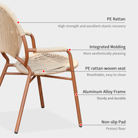 Chaises de patio Meiqi, chaises de salle à manger de patio d'extérieur, cadre en alliage d'aluminium résistant aux intempéries, meubles pour jardin, utilisation en extérieur