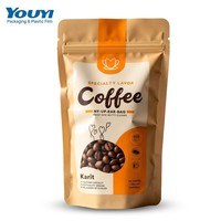 Bolsa de Café de Papel Kraft Biodegradable YOUYI con Ventana, Cierre y Válvula de Desgasificación, Grado Alimenticio, para 1000g de Café Molido