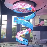 Panel LED Flexible Personalizado para Exteriores a Todo Color, Columna Cilíndrica, Pantalla Suave P1.86 Curva 8K HDR10 IP65, Módulo de Pantalla LED