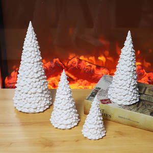 Adornos navideños americanos cerámica artificial mini LED árbol de Navidad brillo árbol de Navidad - Product Image 1