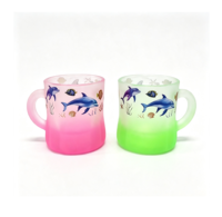 Vente en gros de tasses en verre givré personnalisées avec logo, imprimé dauphin et tortue de mer, souvenir touristique de plage, mini-gobelet à shot