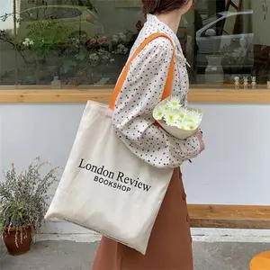 Chuanghua Shopper 100% Cotton Organic Tote Hand Bag Eco Natural Nature Custom Printed Logo Reusable Canvas Cotton Rope Letter CH