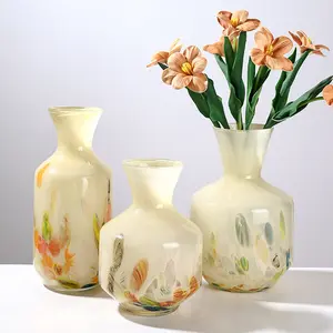 Senior Color Glass Medieval Fenton Milk Yellow Creative Living Room Coffee Table Home Glass Vase