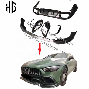 Kit de corps de lèvre avant en Fiber de carbone de Style soutiens-gorge pour <span class=keywords><strong>MB</strong></span> <span class=keywords><strong>AMG</strong></span> GT63 mise à niveau vers B style aileron arrière ailes diffuseur pièces automobiles - Product Image 1