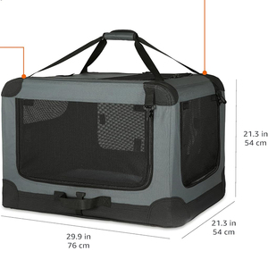 Portable Foldable <b>Dog</b> <b>Crate</b> with Zipper Closure <b>Soft</b> Folding Travel Cage for Cat <b>Dog</b> Rabbit - Product Image 4