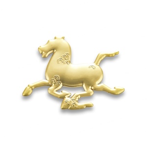 High Quality Gold Color Horse Shape Sand Bottom Embossed Logo Scutcheon - Product Image 1