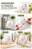 Planche Shikishi Anime Personnalisée avec Artwork à Télécharger, Planche d'Art en Feuille d'Or Holographique, Objet de Collection Personnalisé