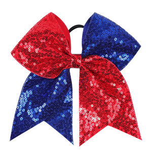 Pince à cheveux rose vif à paillettes pour adolescentes filles enfants Style européen grand accessoire de fête fabriqué avec ruban et tissu - Product Image 5