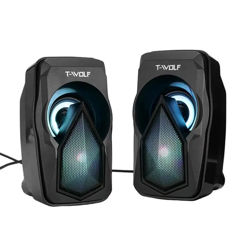 Top seller s11 wired computer speaker usb super bass portable home speakers set audio system glow speaker