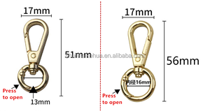 Hợp kim kẽm đôi đầu Keychain khóa xoay Snap hook với cổng O Vòng tôm hùm xoay Clasp - Product Image 3