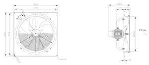 Ventilador de flujo axial de alta velocidad y bajo ruido personalizado OEM de fábrica SANXIN para <span class=keywords><strong>restaurante</strong></span> - Product Image 2