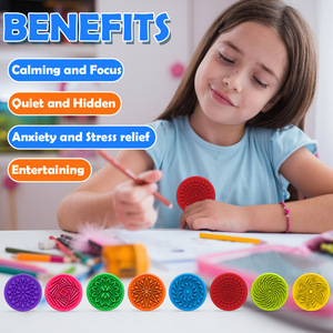 Cross-border New Children's Sensory Decompression <b>Fidget</b> Toy Soft Silicone Texture Worry Stone for Ages 0-6 Years Logo - Product Image 5