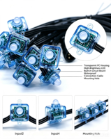Lumière LED RGB programmable étanche IP67, éclairage extérieur adressable, chaîne de LED WS2811 SPI pour la décoration architecturale