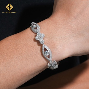 ZUANFA JEWELRY Pulsera de Oro Blanco con Ojo Turco y Diamantes Cultivados en Laboratorio, Corte Brillante Redondo, Certificado IGI, Joyería de Lujo con Diamantes - Product Image 3