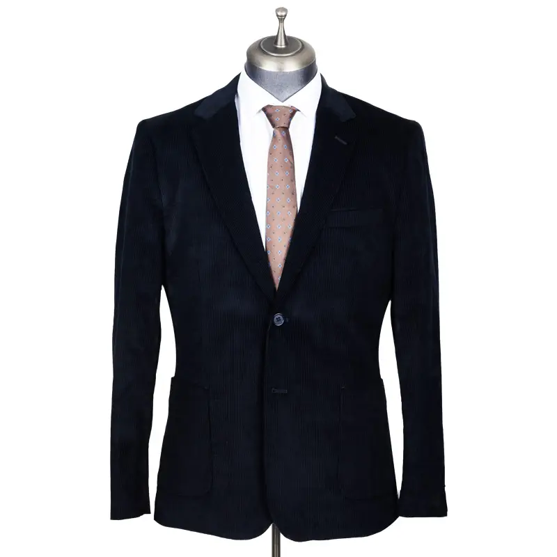 OEM High Quality Mens Casual Slim Fit Blazer Standing Collar 2 Button Suits Sport Coats Men's Corduroy Quilted Blazers