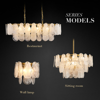 OEM/ODM lustres et lampes de table décoratifs pour la maison en fer doré laiton rectangle rond lustre en verre moderne