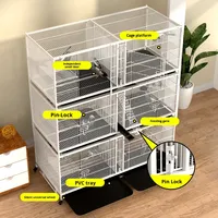 Cage d'Élevage pour Pigeons, Boîte Solide Blanche pour Perroquets, Cage pour Animaux de Compagnie Anti-Souris, Anti-Belette, Tube Carré et Fil de Fer