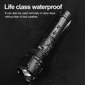 Super Leistungsstarke LED-Taschenlampe <span class=keywords><strong>Zoom</strong></span> Taktische Taschenlampe USB Wiederaufladbare Wasserdichte Lampe 26650 für Outdoor Camping - Product Image 4
