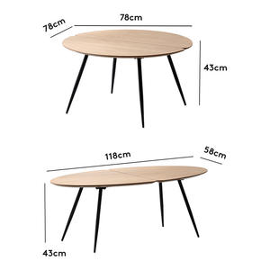 Modern Minimalist Wood Coffee <b>Table</b> 78x78x43 Cm <b>Round</b> Natural Color Living Room <b>Side</b> <b>Table</b> - Product Image 5