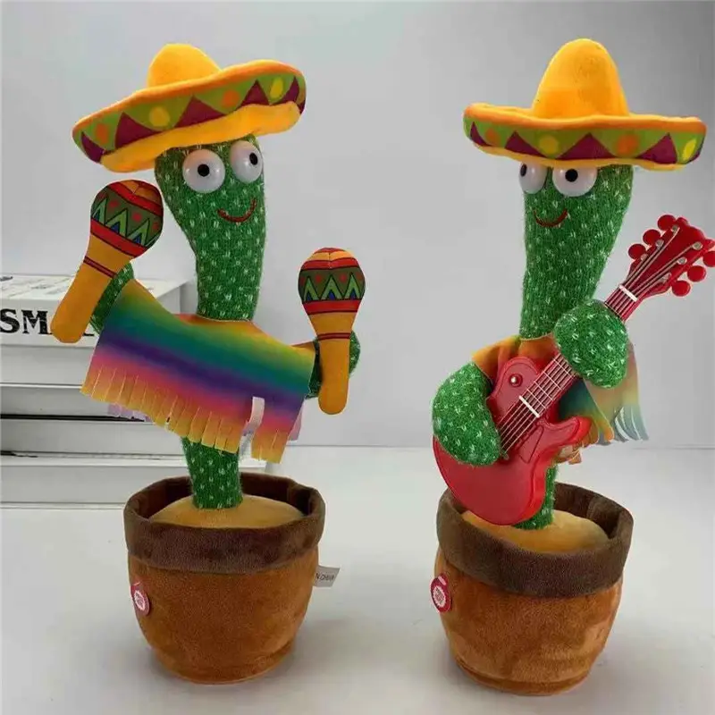 Brinquedo de pelúcia falante, cactus de dança e gravação