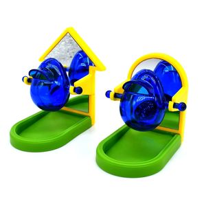 <strong>Funny</strong> Food Leaking Birds Feeder Dispenser <strong>Parrots</strong> <strong>Toys</strong> for Intelligence Training Bird Cage Accessories with Mirror - Product Image 1