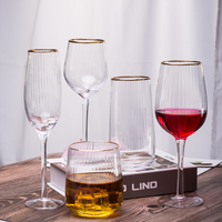 Tasse de luxe en verre transparent, verres à bords en or, pour bar au café, nouvelle collection