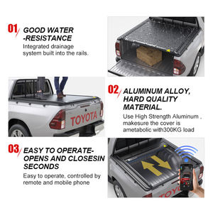 Couverture de benne rigide rétractable en aluminium pour <span class=keywords><strong>Toyota</strong></span> <span class=keywords><strong>Hilux</strong></span> Revo Vigo Tundra Tacoma - Product Image 4