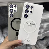 Étui rigide transparent ultra-fin en PC pour Samsung Galaxy A17 S25 Ultra S24 Plus S23 S22 A56, compatible avec la charge sans fil, coque transparente magnétique