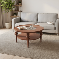 Table basse rétro classique en bois massif, plateau vintage, petite table pour salon, meuble gain de place, table basse pour la maison ou l'hôtel