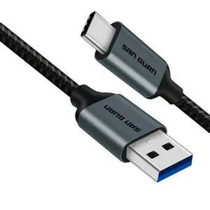 5Gbps Data Speed 3A USB Cable Charging Nylon Braided USB 3.0 to Type C Cable Fast Charging For Phone Charger Cable
