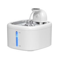 Fontaine à eau pour animaux de compagnie en acier inoxydable ChongxinIOT 3,5 L avec affichage LED du niveau, anti-brûlure à sec, distributeur d'eau automatique pour chats et chiens