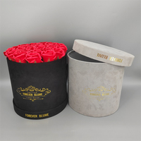Boîtes d'emballage rondes personnalisées de roses éternelles de haute qualité avec laminage mat et gaufrage en feuille d'or