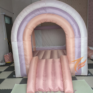Precio al por mayor de fábrica, casa de rebote inflable de arcoíris personalizada para niños, diversión sin fin - Product Image 2