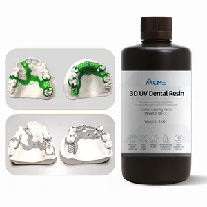 Resina para fundição dental acme, resina de carcaça direta sem cinza, cura uv, 1kg para dlp, lcd 3d, resina para fundição dental