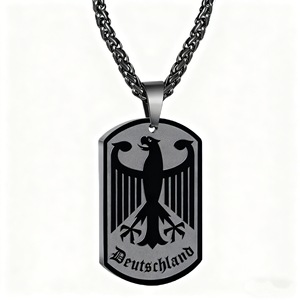 Kalung Liontin Anjing Baja Anti Karat dengan Lambang Elang Jerman Baru, Perhiasan Hadiah Fashion Pria yang Dapat Dipersonalisasi - Product Image 1