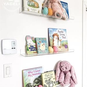 Acrylic <b>Floating</b> Wall Shelf Kids Bookshelf Wall Mounted Ledge Shelf Bathroom Storage Shelves Display Organizer - Product Image 2