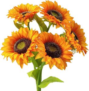 Fleur artificielle en latex de tournesol unique de qualité supérieure pour la décoration de la maison, des mariages, des espaces extérieurs et des aires de jeux - Product Image 1