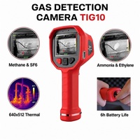 Caméra de détection de fuites de gaz ultra-légère LSJ TIG10 0,86 kg 640x512 IR CH4/SF6/NH3 IP67 avec boussole laser WiFi portable pour le sauvetage 30mk 30000
