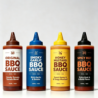 Bouteille souple en PP de haute qualité 10oz 16oz vide pour sauces, ketchup, mayonnaise, vinaigrette, miel, chocolat, beurre de noix