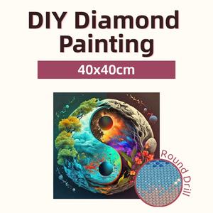 1PC DIY 40*40cm Peinture Diamant Écologique Motif Terre Perles Rondes Complètes Kit Créatif de Peinture Diamant pour Décoration Murale - Product Image 1