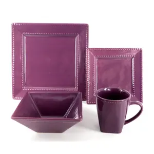 16 30pcs stoneware color glazed square solid dinner set popular kitchenware home use gift sets diner sets