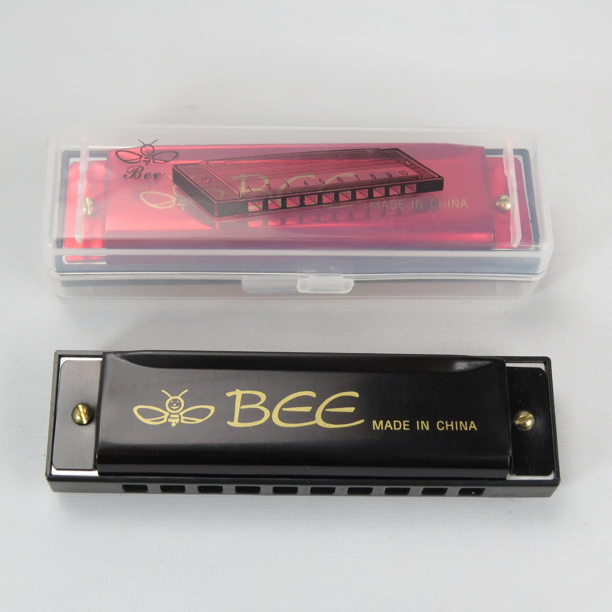 DF10A-1 bee marca metal harmonica 10 furos placa de alumínio reedplate, cobertura de alumínio, brinquedo, harmonica