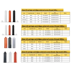 100cc Adhesive Syringe Epoxy Gun Cartridge 100ml Glue Barrel For Hot Melt Adhesive Dispenser Robot Out Screw Thread Mouth