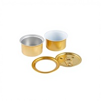 Boîtes rondes en aluminium dorées vides de 2 pièces de 80g pour l'emballage humide d'aliment pour animaux de compagnie de poisson de sardine de thon