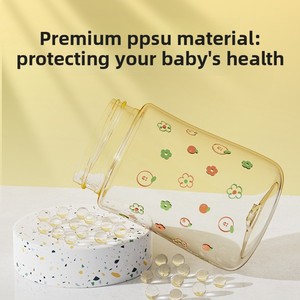 แก้วหัดดื่มพร้อมหลอดดูด ปลอดสาร BPA สำหรับเด็ก 0-12 เดือน และ 1-2 ปี ป้องกันการสำลัก ขวด PPSU ปากกว้าง - Product Image 2