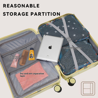 Ensemble de bagages de luxe unisexe en ABS avec roulettes pivotantes, design exclusif à ouverture frontale rayée, pour voyages d'affaires