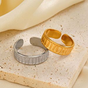 Nouvelles bagues minimalistes de style Ins avec un design géométrique, bagues tendance plaquées or, bijouterie pour femmes, acier inoxydable - Product Image 1