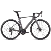 Vélo de route R5pro entièrement en carbone 700C, roues en carbone Wave 50 mm, 24 vitesses, freins à disque hydrauliques SENSAH, boîtier de pédalier T47, axe traversant, 9,1 kg, vélos aérodynamiques